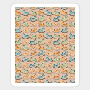 Cute and Adorable Rocking Horse Seamless Pattern Design Sticker